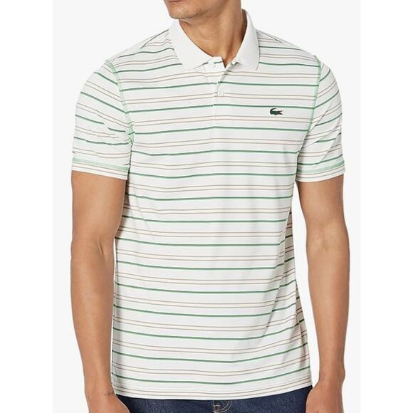 Lacoste Men's Short Sleeve Sport Ultra Dry Polo Shirt Stripe XL - Picture 1 of 3